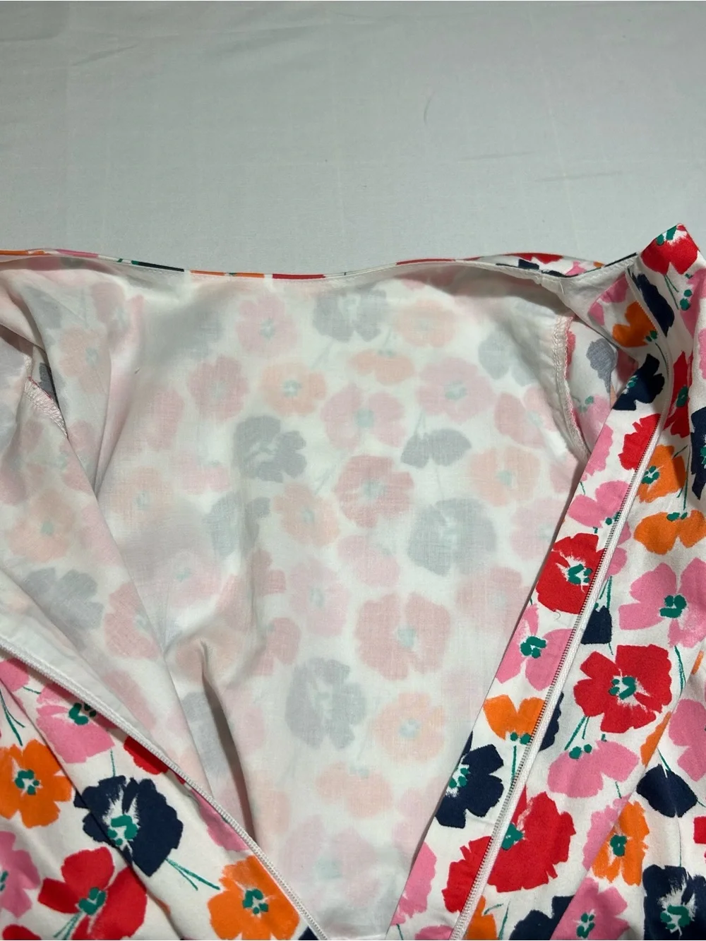 Lands' End Girls 14 Peony Flower Short Sleeve Fit & Flare Classic Cotton Dress